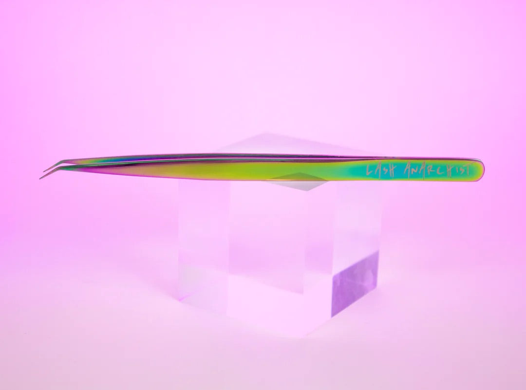 Curved Isolation Tweezer Rainbow Metal